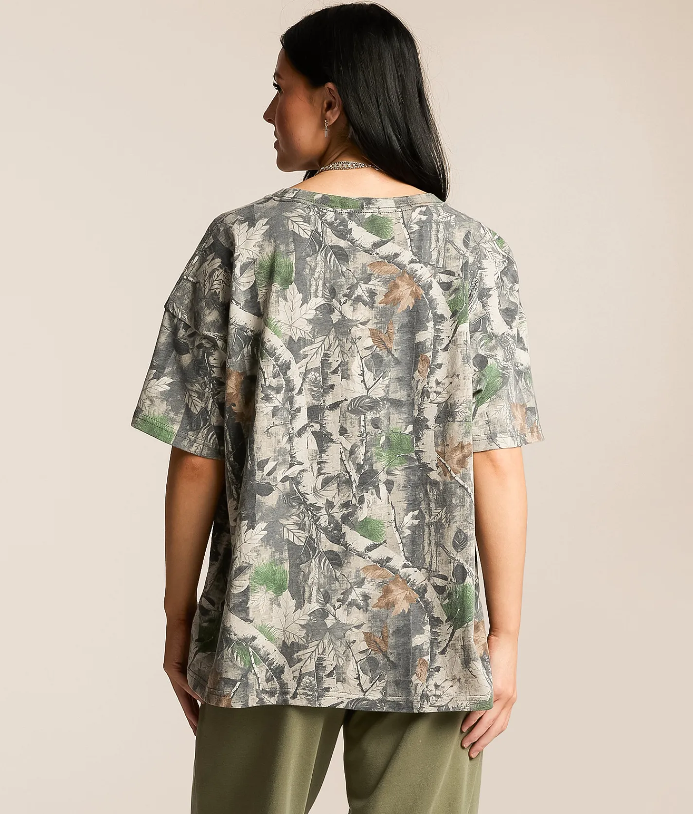 Gilded Intent Print Oversized T-Shirt Camo Online