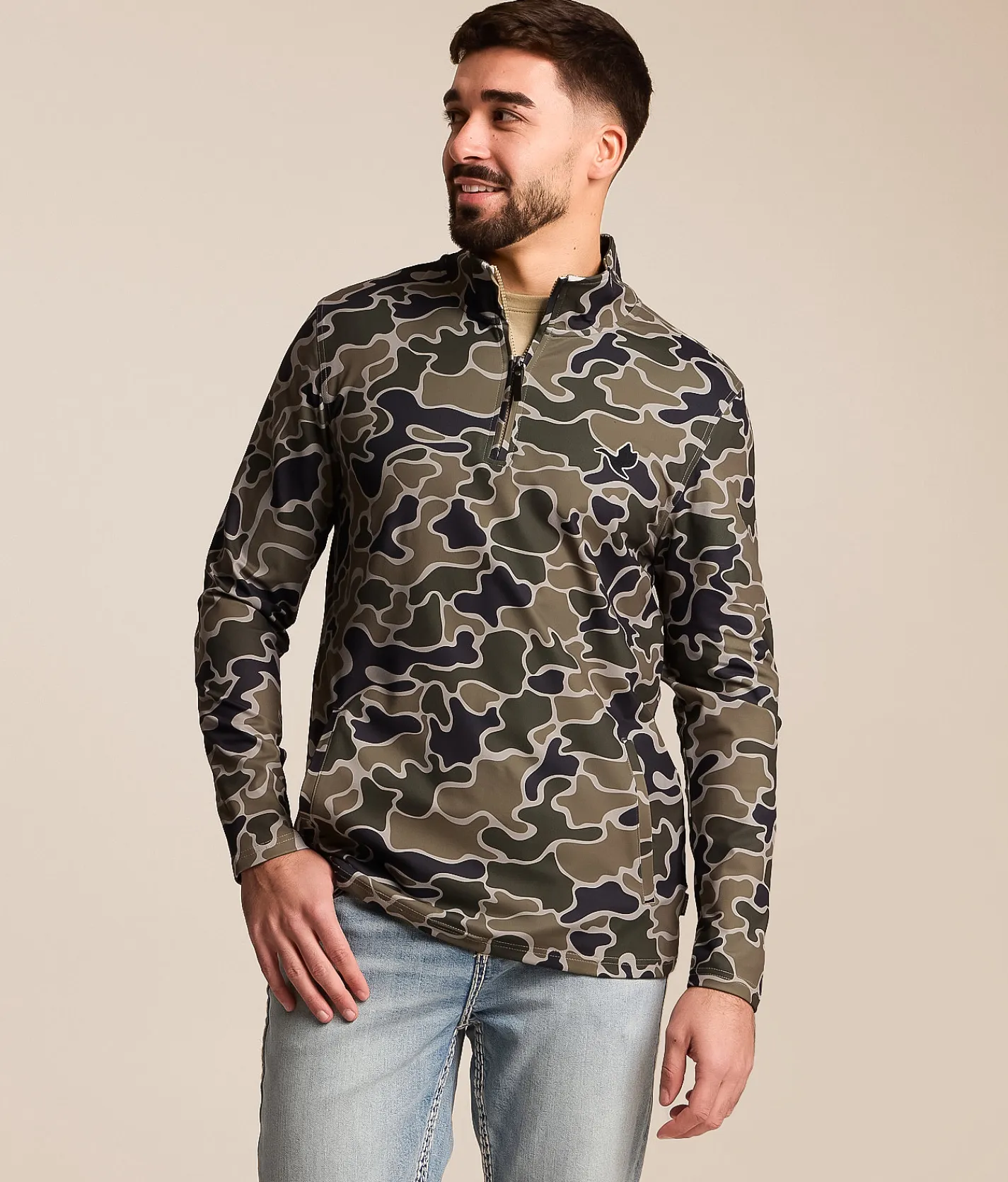 Tops | Funk Lagoon Quarter Zip Pullover Camo