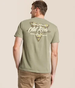 Tops|Graphic T-Shirts | Old Row Camo Retro Triangle 2.0 T-Shirt Khaki