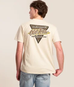 Old Row Camo Retro Triangle T-Shirt Ivory New