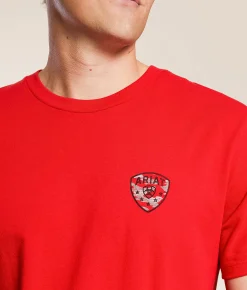 Ariat Camo Simple Shield T-Shirt Red Line Best