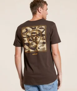 Tops|Graphic T-Shirts | Ariat Camo Square Shield T-Shirt Demitasse