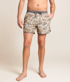 Bottoms | BURLEBO Camo Stretch Swim Trunks Jumbo Deer Camo