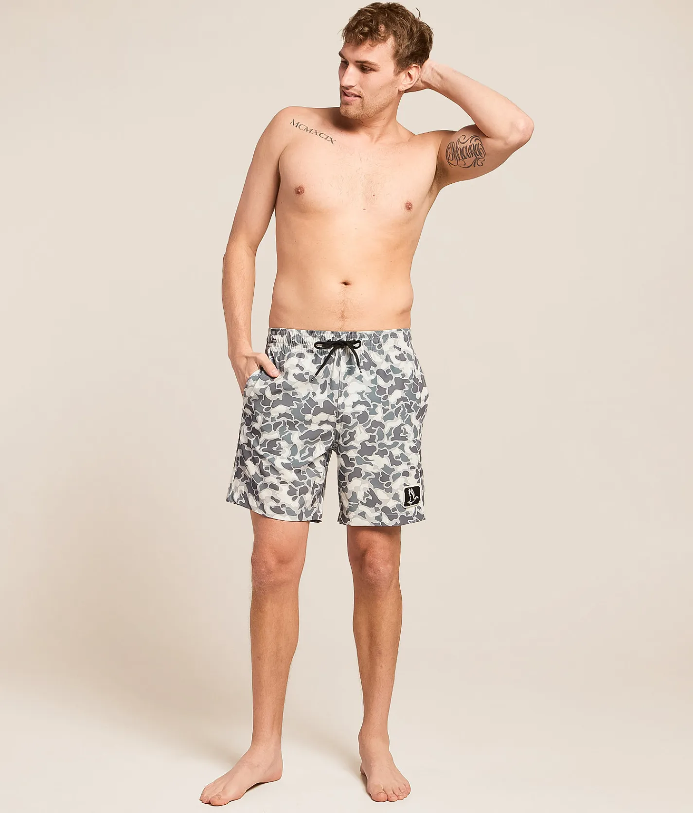 Funk Lagoon Camo Stretch Swim Trunks Grey Camo Outlet