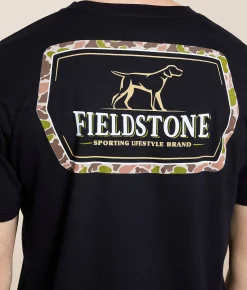 Fieldstone Camo T-Shirt Black Discount