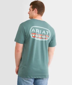 Ariat Campfire Lockup T-Shirt Silver Pine Outlet