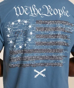 Howitzer Cannon Flag T-Shirt Steel Blue Sale