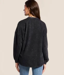 Ariat Canvas Cowgirl Oversized T-Shirt Black Mineral Wash Clearance