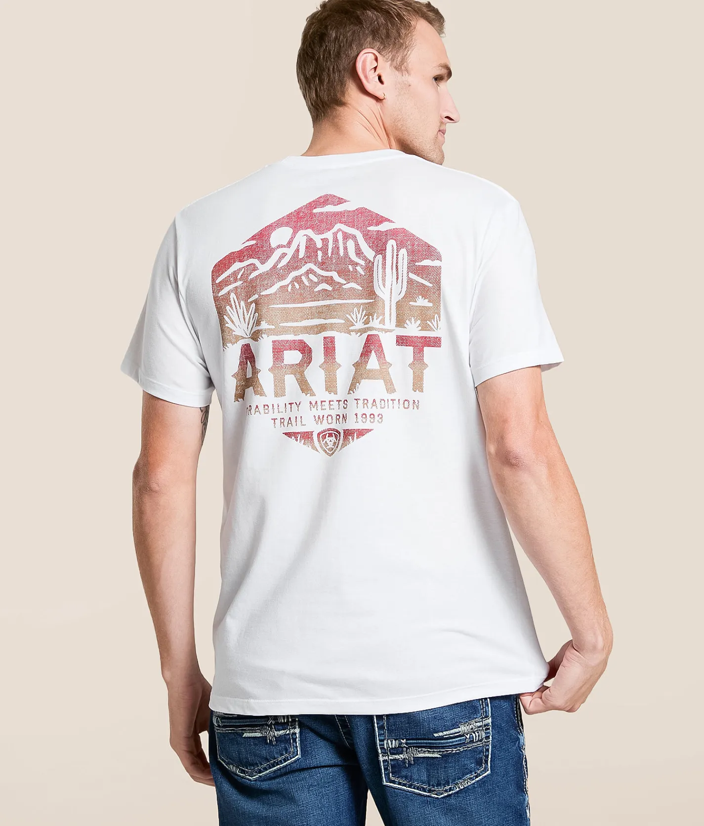 Tops|Graphic T-Shirts | Ariat Canvas Desert T-Shirt White