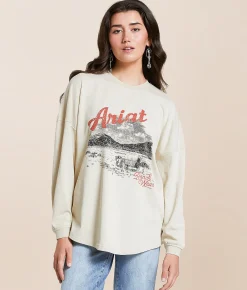 Ariat Canvas Oversized T-Shirt Oyster Grey Best