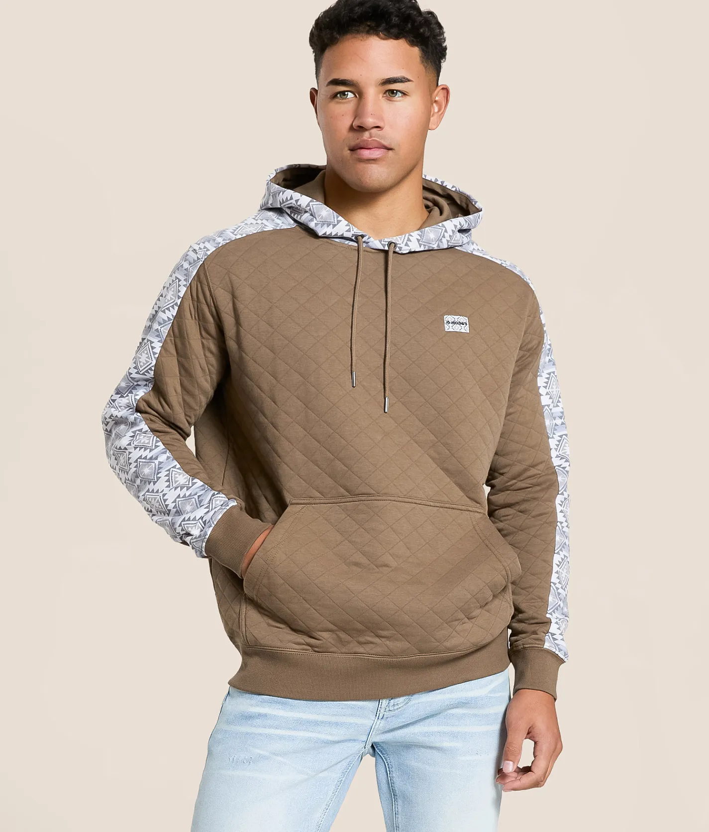 Tops | Hooey Canyon Quilted Hoodie Silver Birch