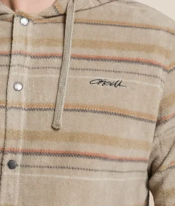 O'Neill Canyons Superfleece Hooded Shirt Khaki Discount