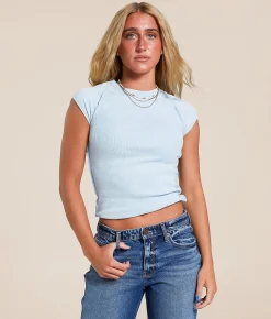 Tops | Gilded Intent Cap Sleeve T-Shirt Dream Blue
