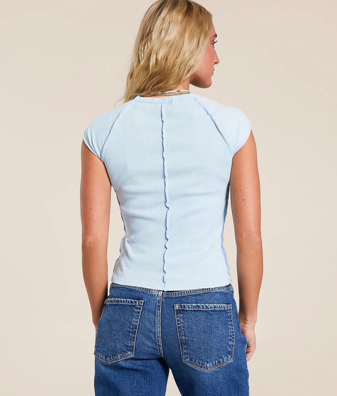 Tops | Gilded Intent Cap Sleeve T-Shirt Dream Blue
