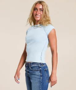 Tops | Gilded Intent Cap Sleeve T-Shirt Dream Blue