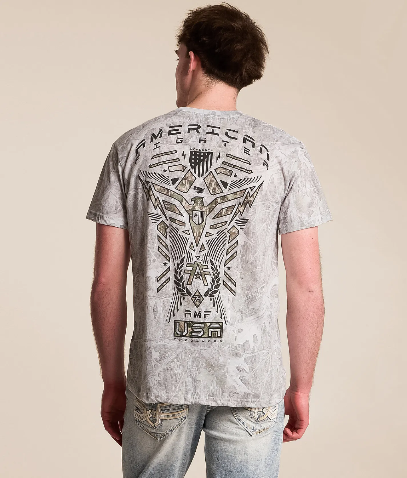 American Fighter Cardin T-Shirt Tree Leaves Ghost Discount