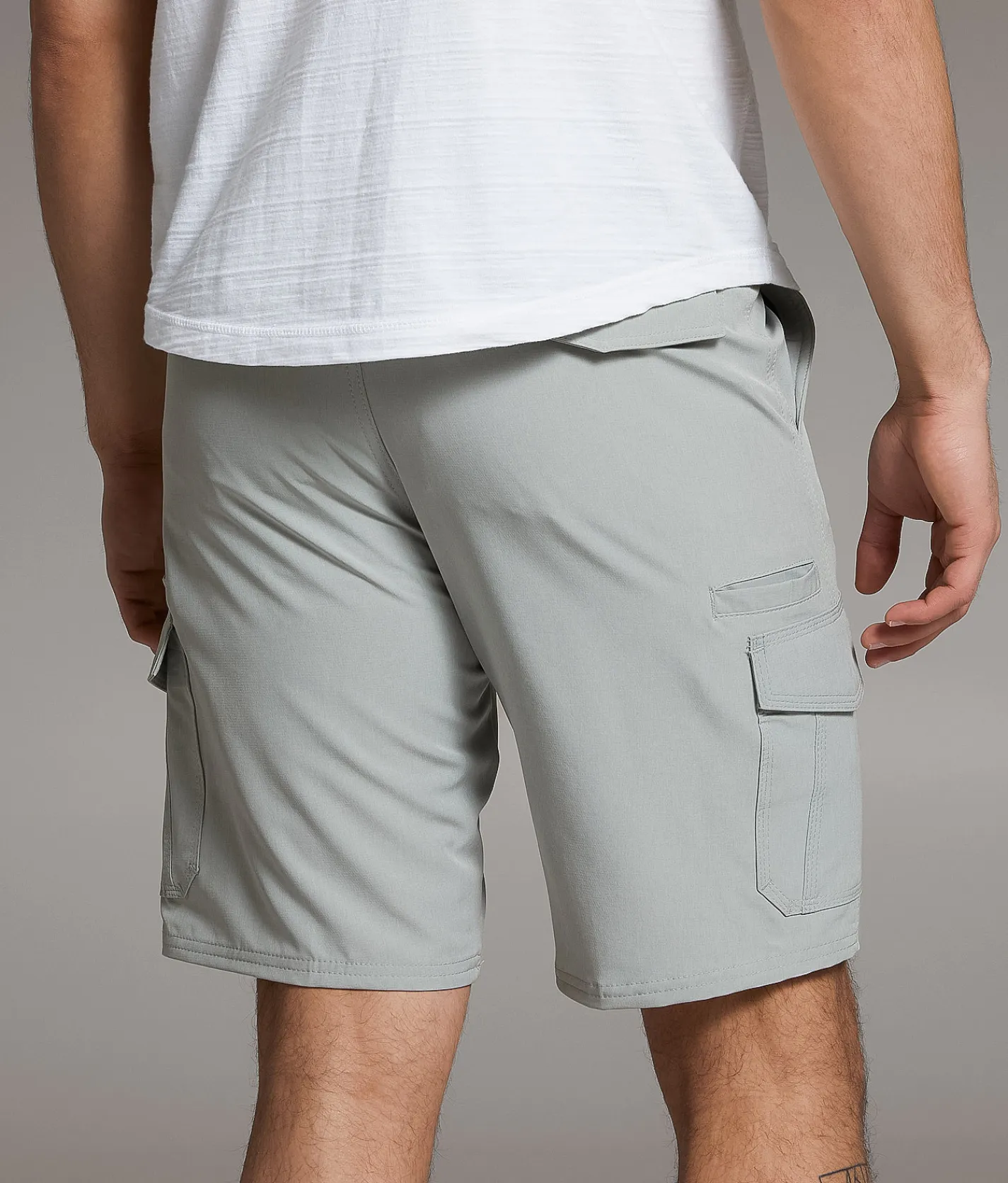 BKE Cargo Hybrid Stretch Walkshort Ghost Grey Hot