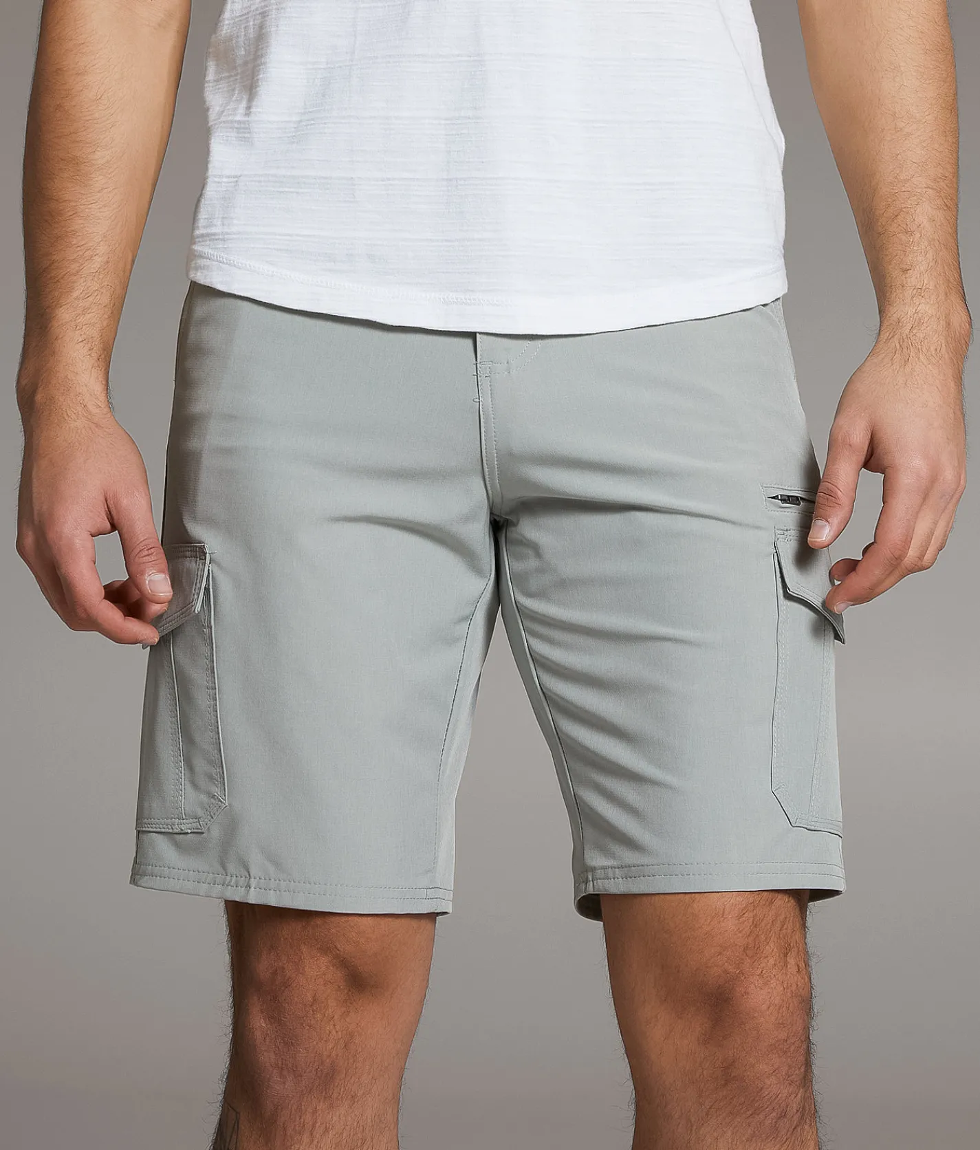 BKE Cargo Hybrid Stretch Walkshort Ghost Grey Hot