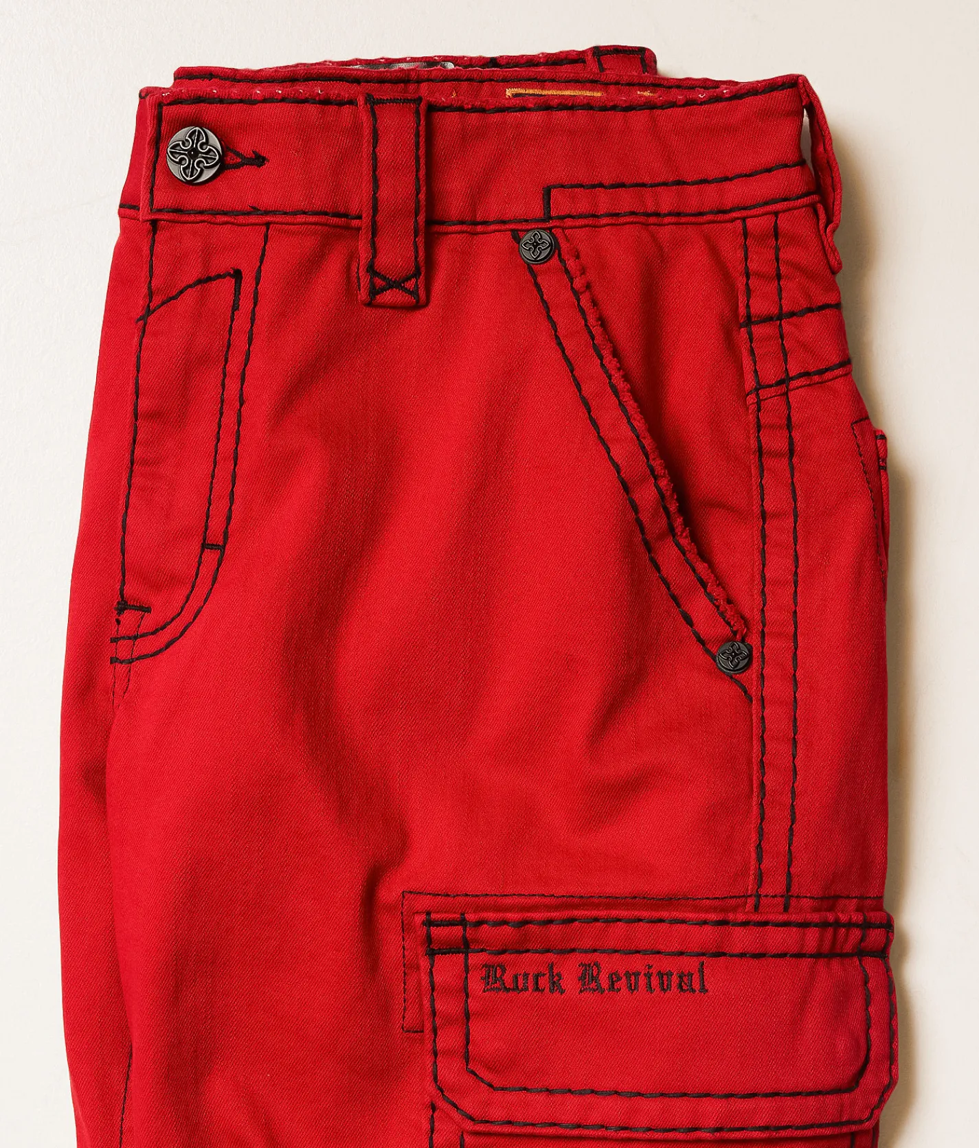 Rock Revival Cargo Short Salsa Red Online