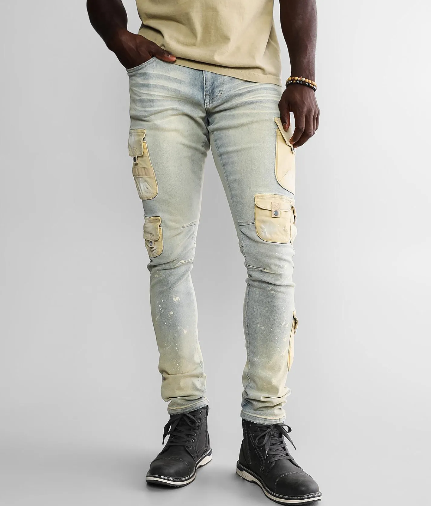 Sale Jeans|Bottoms | Smoke Rise® Cargo Taper Stretch Jean Ombre Blue