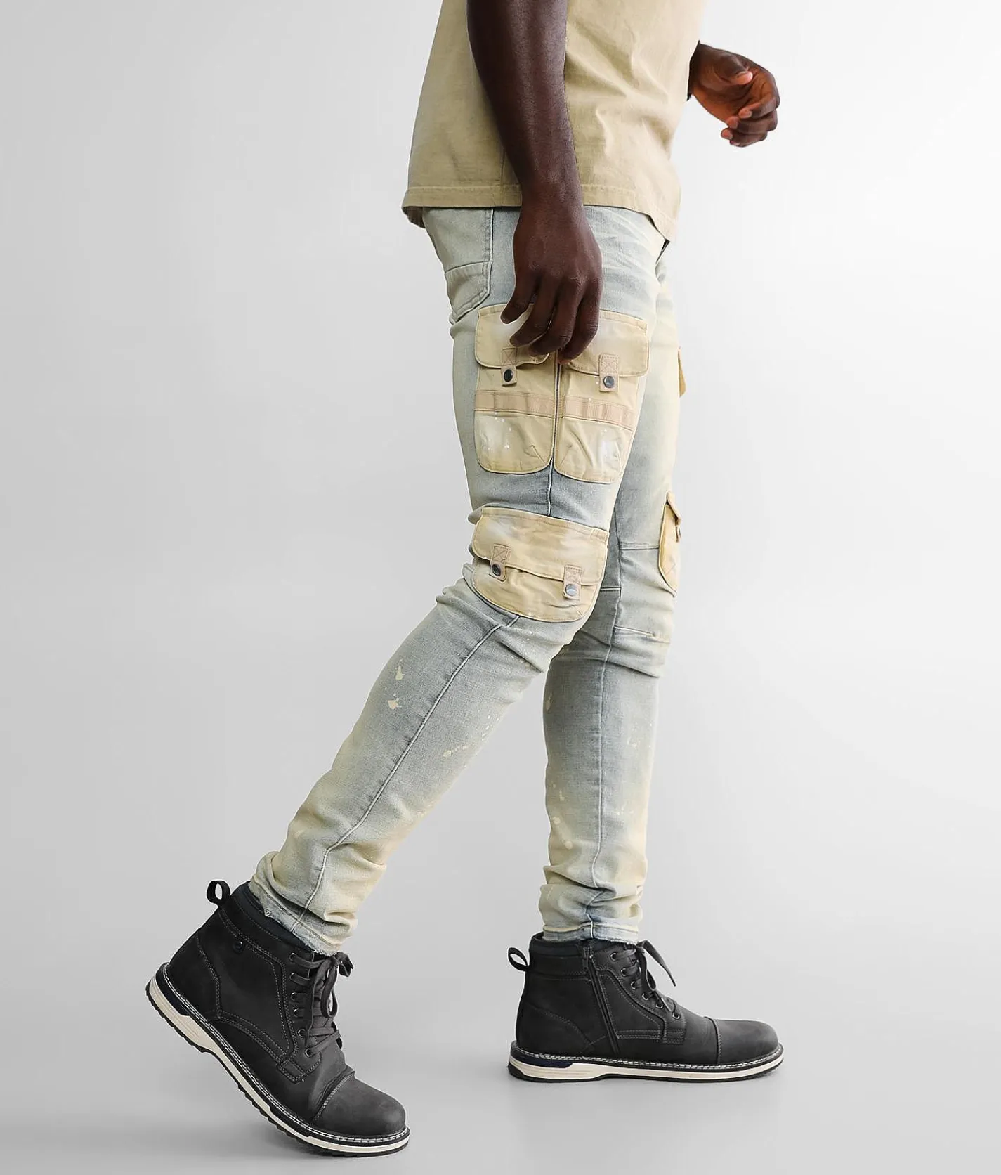 Sale Jeans|Bottoms | Smoke Rise® Cargo Taper Stretch Jean Ombre Blue
