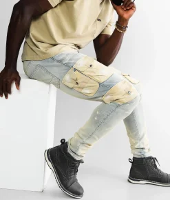 Sale Jeans|Bottoms | Smoke Rise® Cargo Taper Stretch Jean Ombre Blue