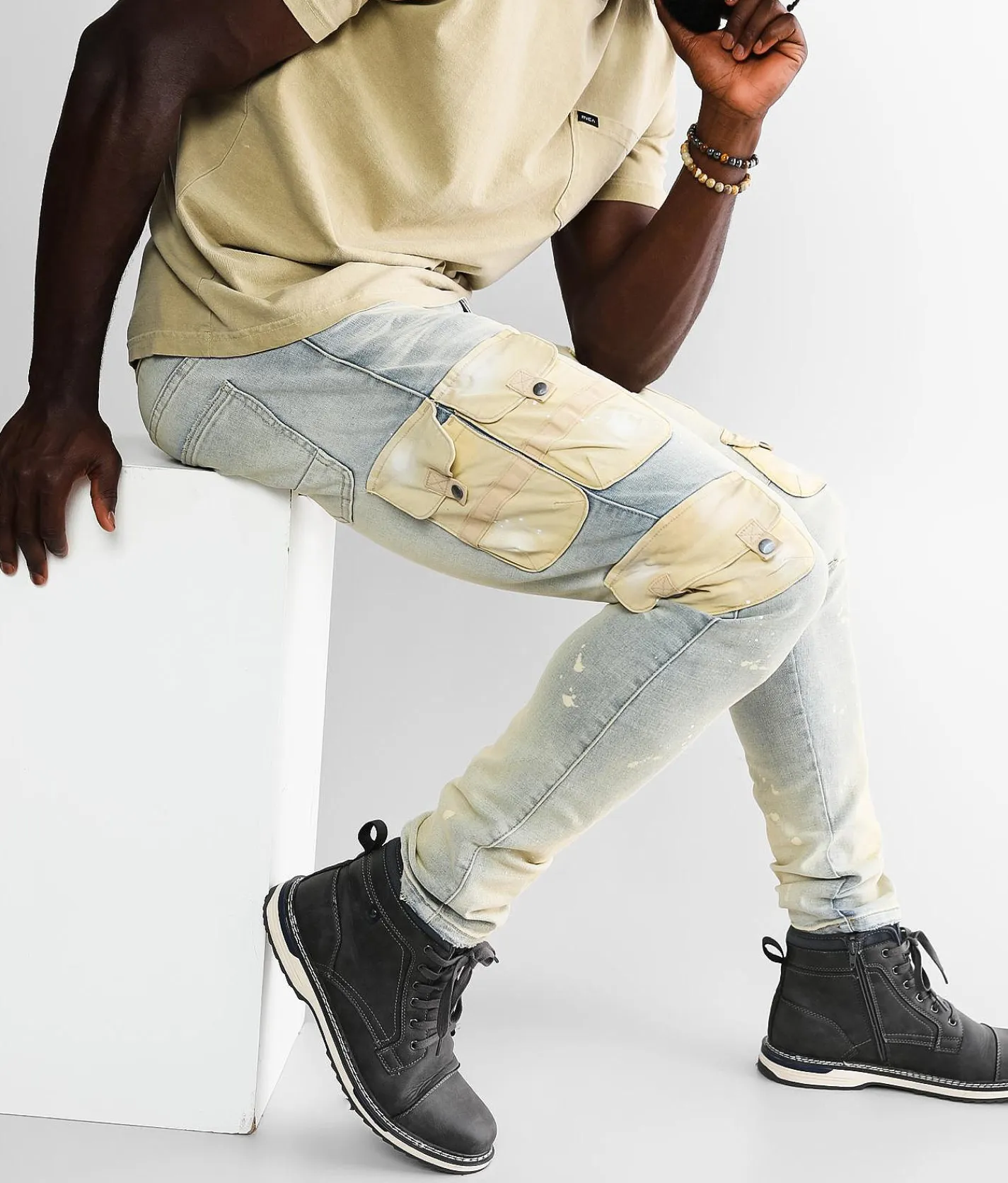 Sale Jeans|Bottoms | Smoke Rise® Cargo Taper Stretch Jean Ombre Blue