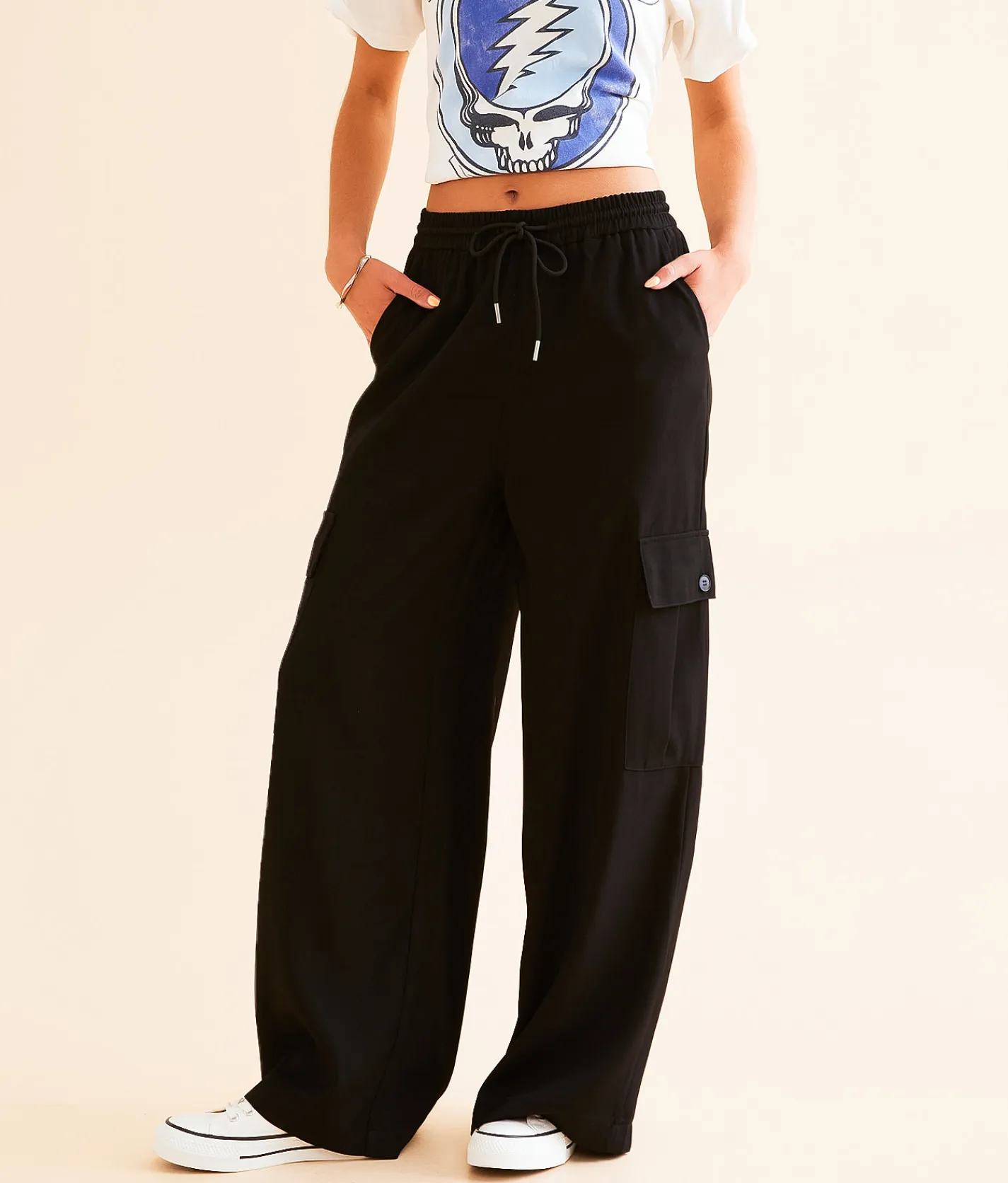 Hyfve Cargo Trouser Stretch Pant Black New