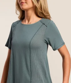 White Crow Carley Mini Thermal T-Shirt Silver Pine New