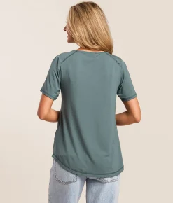 White Crow Carley Mini Thermal T-Shirt Silver Pine New