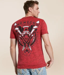 Tops|Graphic T-Shirts | American Fighter Carlock T-Shirt Grenadine Warm Wine