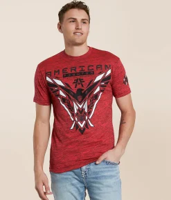 Tops|Graphic T-Shirts | American Fighter Carlock T-Shirt Grenadine Warm Wine