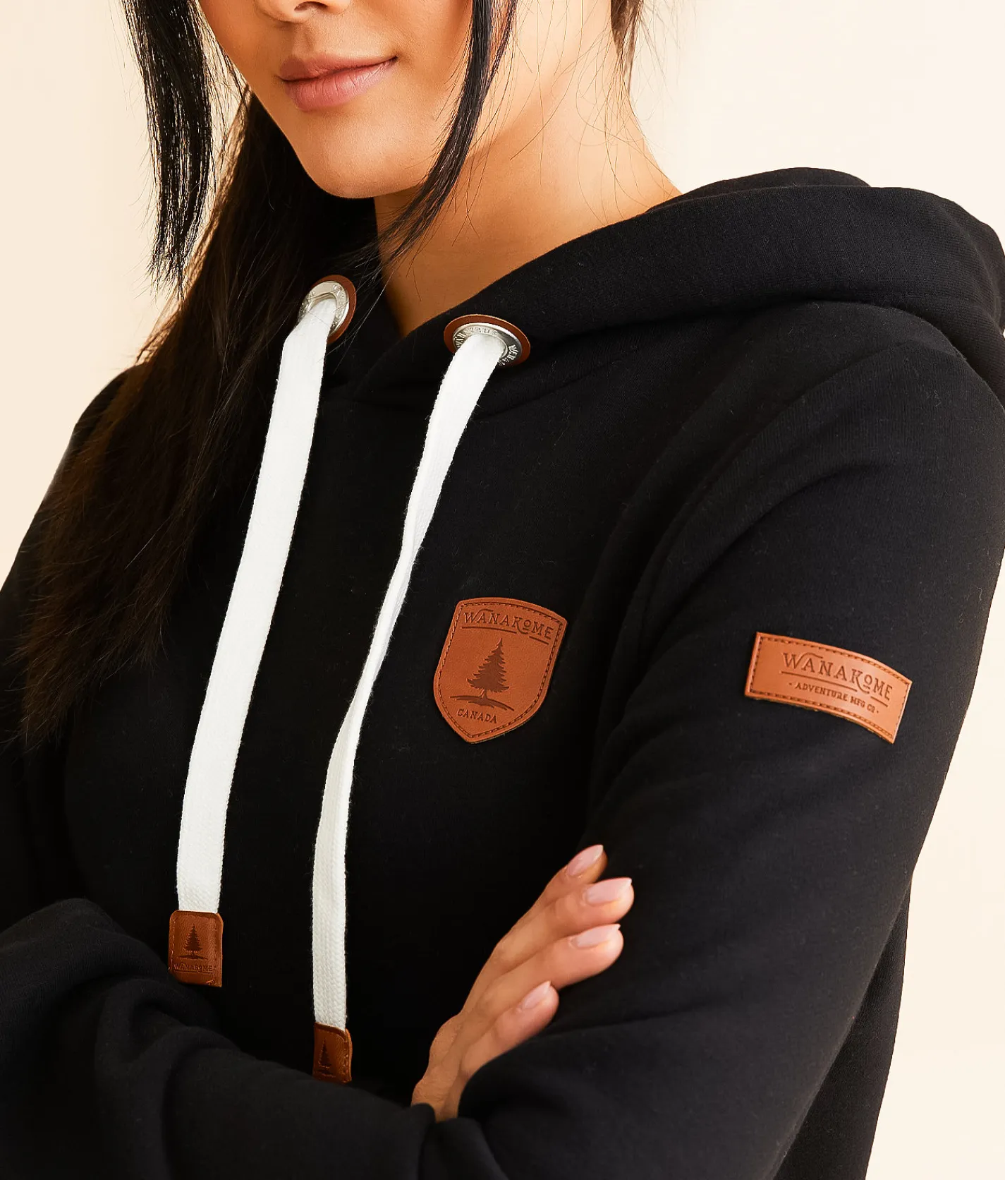 Wanakome Carmen Tunic Hooded Sweatshirt Black Outlet