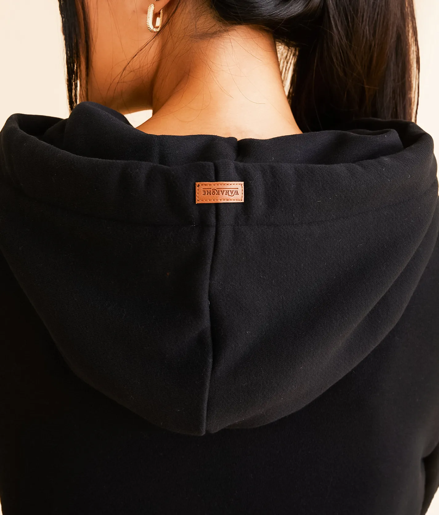 Wanakome Carmen Tunic Hooded Sweatshirt Black Outlet