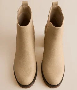 Mia Carra Heeled Ankle Boot Beige Hot