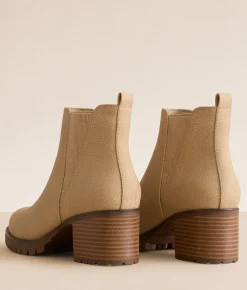 Mia Carra Heeled Ankle Boot Beige Hot