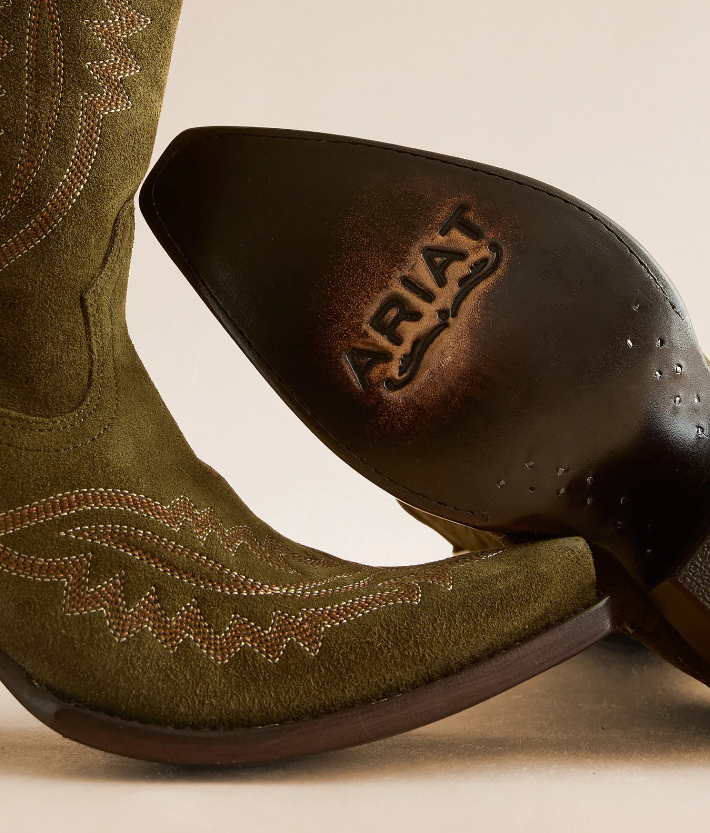 Ariat Casanova Leather Western Boot Olive New