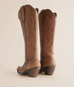 Ariat Casanova Leather Western Boot Naturally Distressed Brow Hot