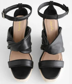 Shoes | Qupid Cascade Wedge Sandal Black