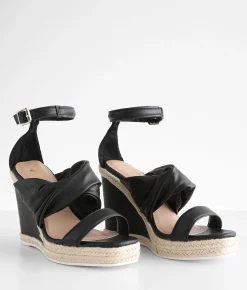 Shoes | Qupid Cascade Wedge Sandal Black