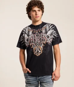 Tops|Graphic T-Shirts | Affliction Castaway T-Shirt Black Lava Wash
