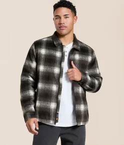 Tops|Coats & Jackets | Flag & Anthem Castell Plaid Jacket Black Grey White