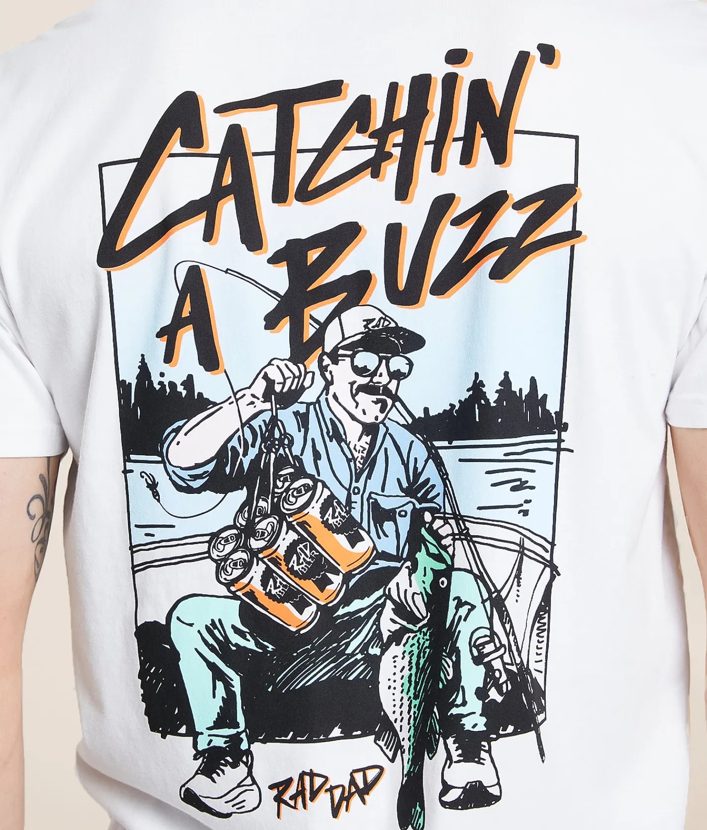 Graphic T-Shirts | Rad Dad Catching A Buzz T-Shirt White