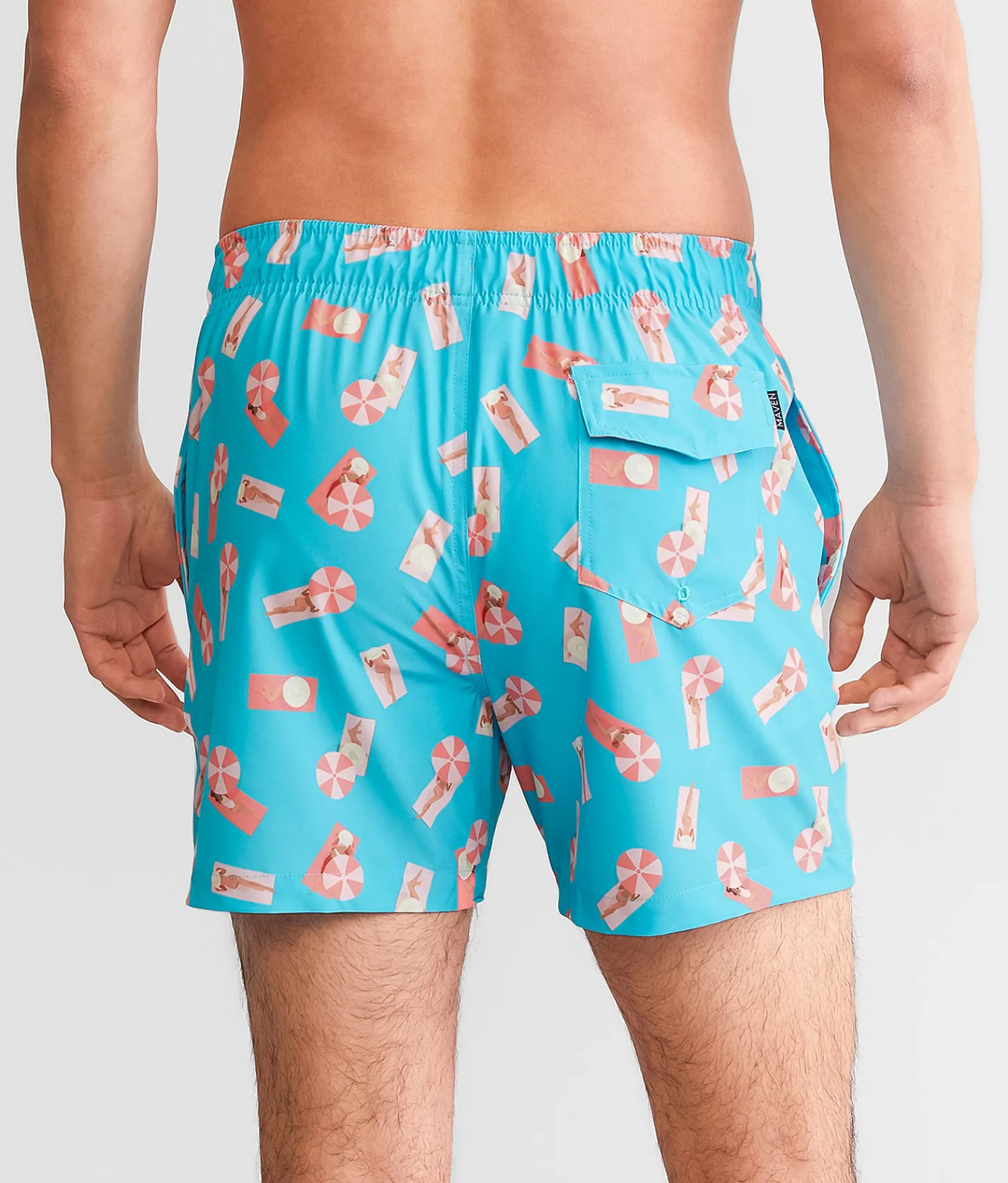 Maven Co-op Catching Rays Stretch Swim Trunks Teal Pink Online