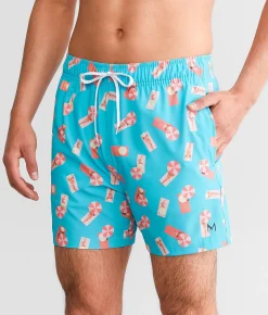 Maven Co-op Catching Rays Stretch Swim Trunks Teal Pink Online