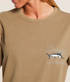 Tops | Duvin Catch Of The Day Oversized T-Shirt Brown