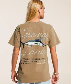 Tops | Duvin Catch Of The Day Oversized T-Shirt Brown
