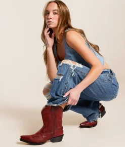 Ariat Cate Short Leather Western Boot Red Alert