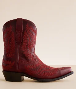Ariat Cate Short Leather Western Boot Red Alert