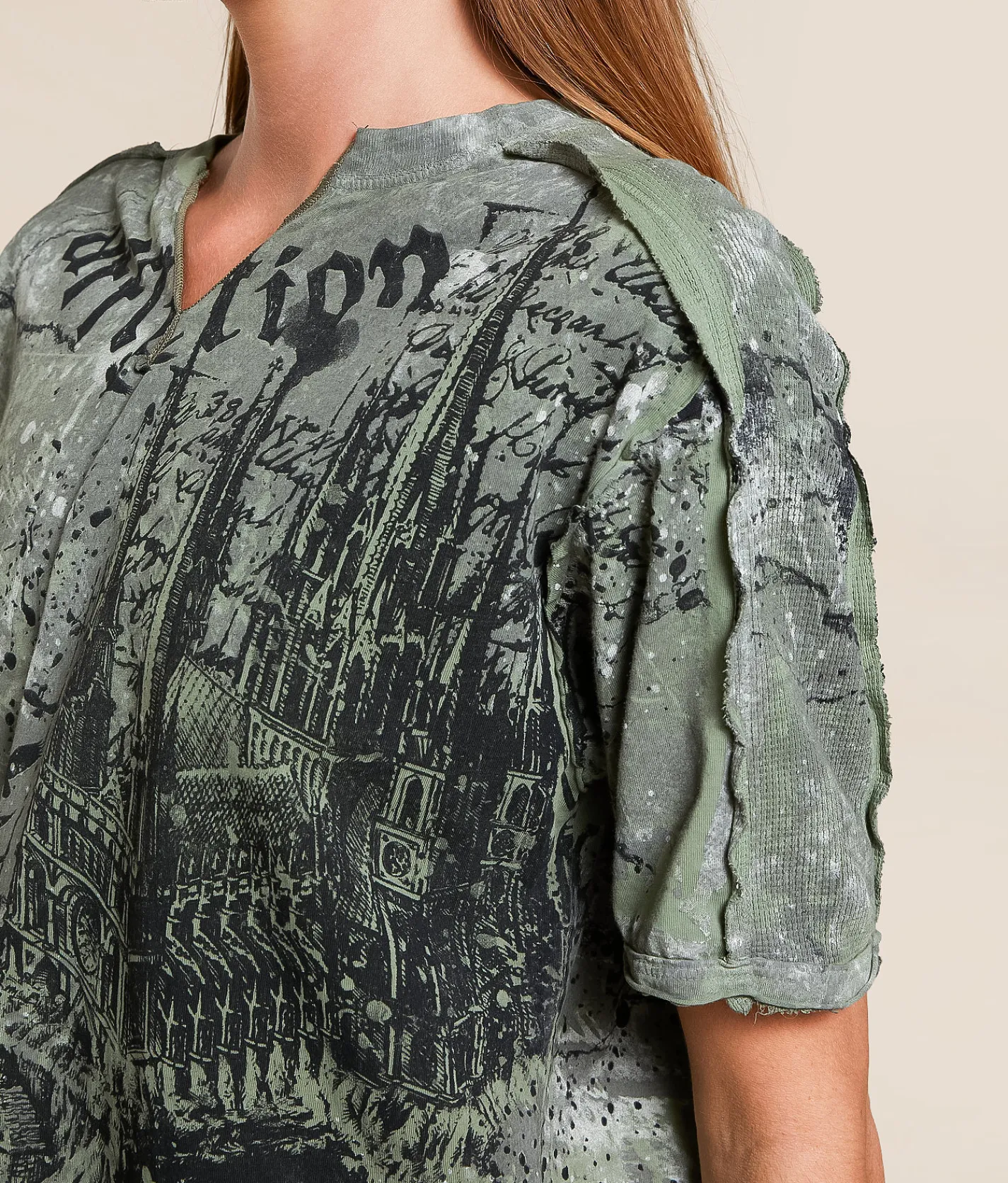 Affliction Cathedral T-Shirt Oil Green Reactive Discount